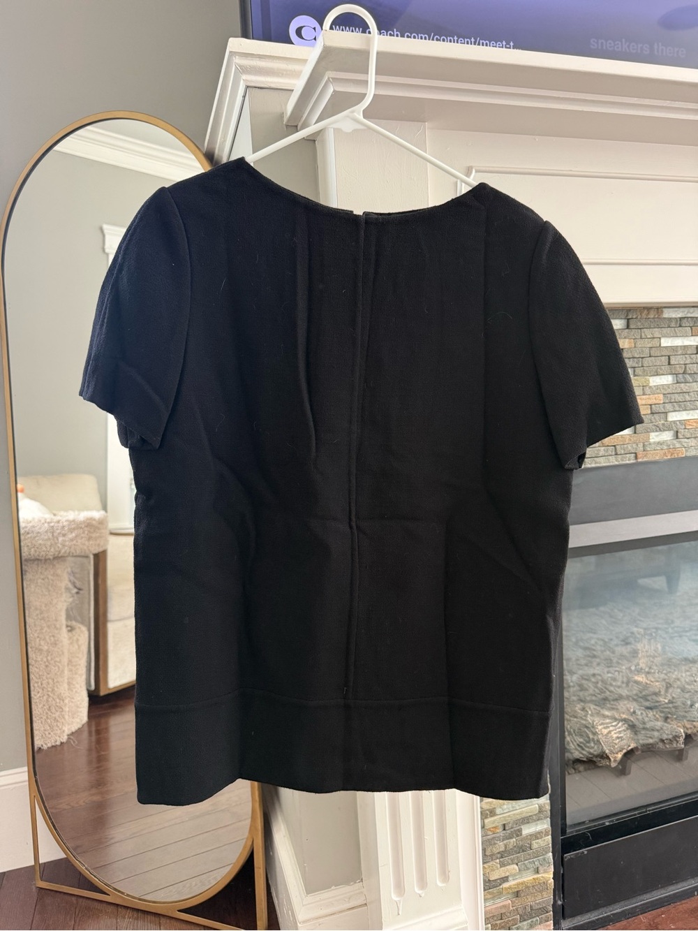 bill blass Black Short-Sleeve Structured Tee